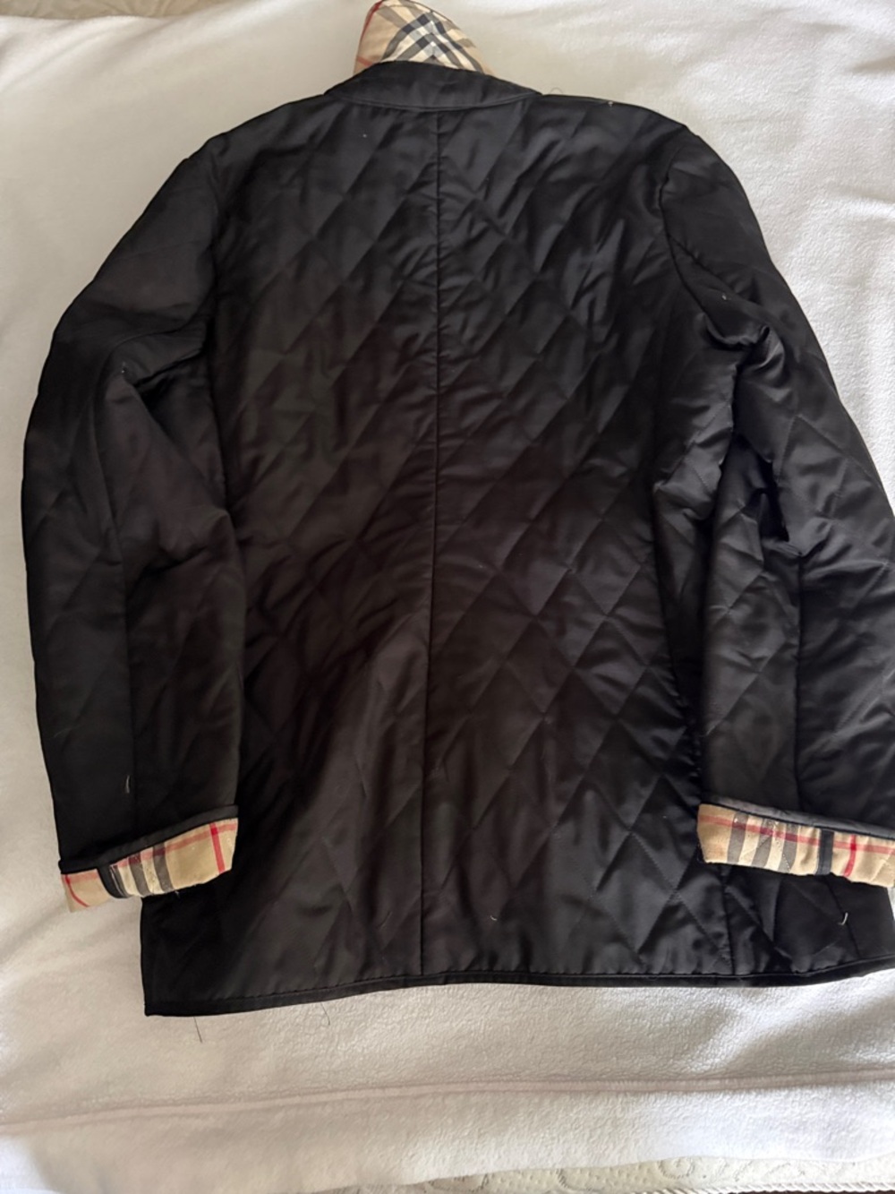 Burberry Black Quilted Utility Jacket with Signature Check Trim - Picture 5 of 5